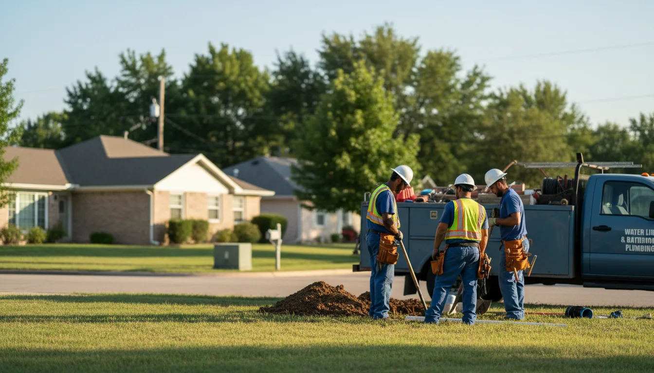 Residential water line and bathroom plumbing service in Lawndale, NC